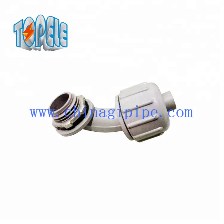 Conexões de conduíte flexível de nylon Conector de 90 graus para líquido estanque