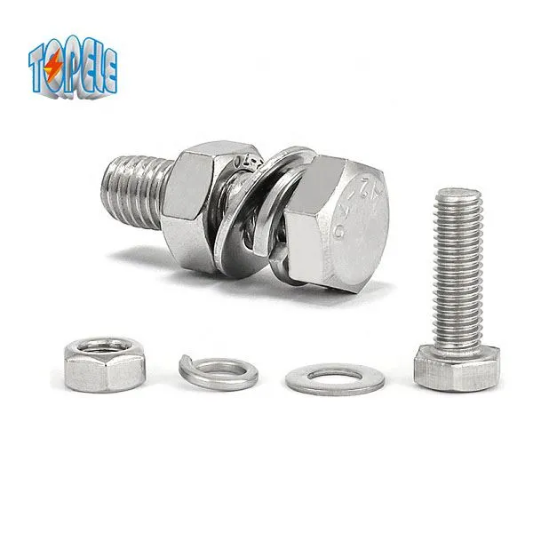 Parafuso de cabeça hexagonal de aço inoxidável