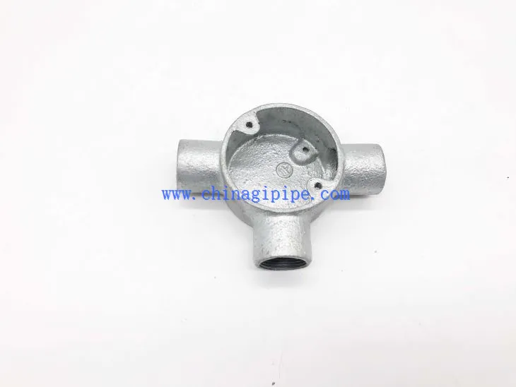 Caixa de junção de três vias -ferro maleável