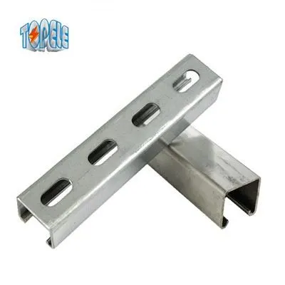 Canal C com fenda de suporte elétrico único de aço galvanizado / HDG